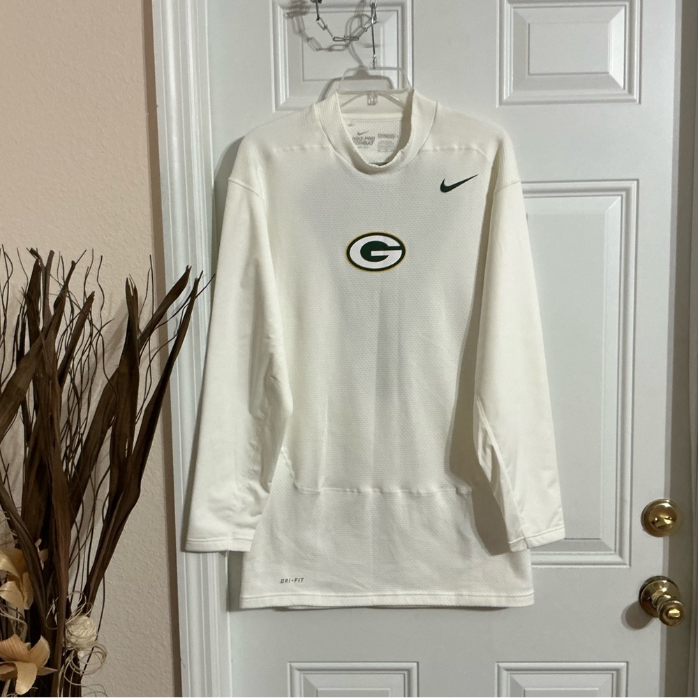 Men’s Green Bay Packers Nike White Sideline Coach UV Dri-Fit Shirt Size XXL